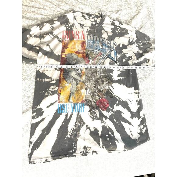 Guns N Roses Tie Dye Bleached Tee Distressed XL - Picture 3 of 9